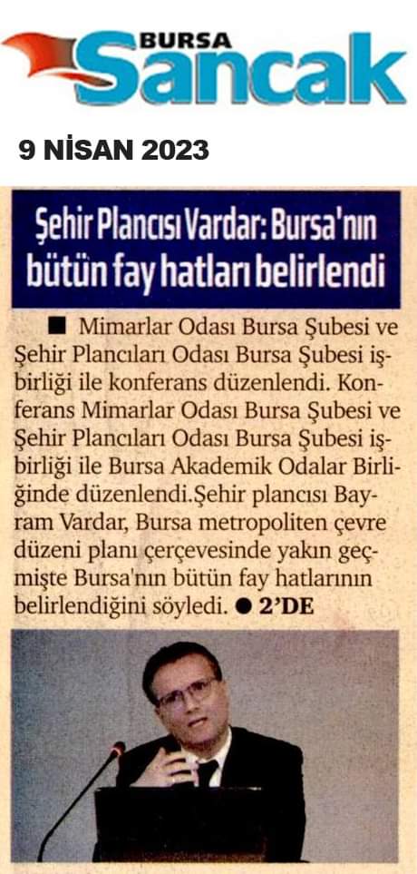 Urban Planner Vardar: All Fault Lines in Bursa Have Been Identified